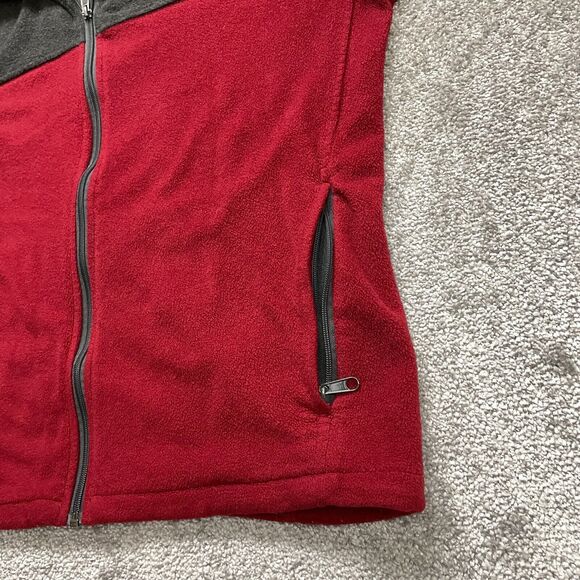 Columbia Jacket Adult XL Extra Large Red Gray Full Zip Soft Fleece Outdoor Mens - Picture 9 of 10